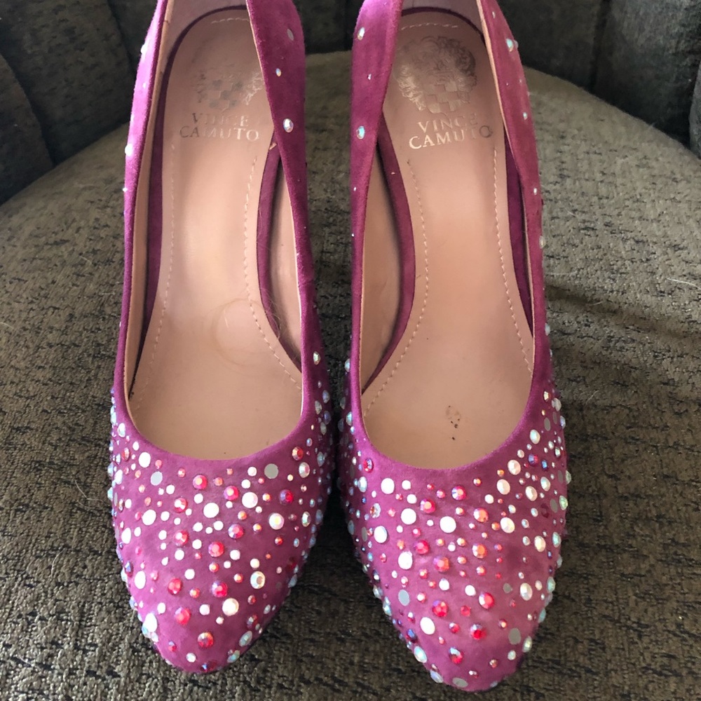 Vince Camuto Purple Suede Pumps, crystals